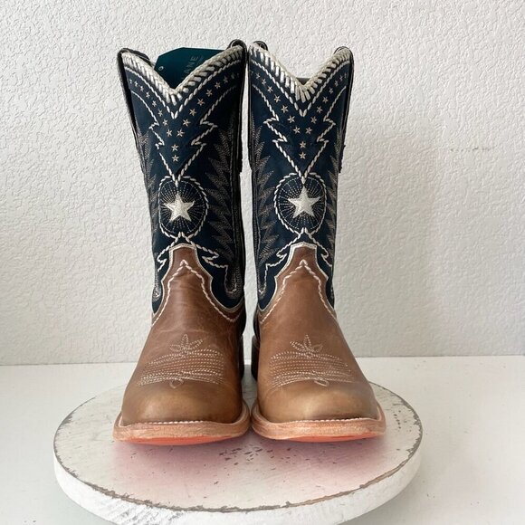 Lane RODEO HOUSTON Mens Cowboy Boots Size 11 Brown Leather Western Blunt Toe - Picture 5 of 11